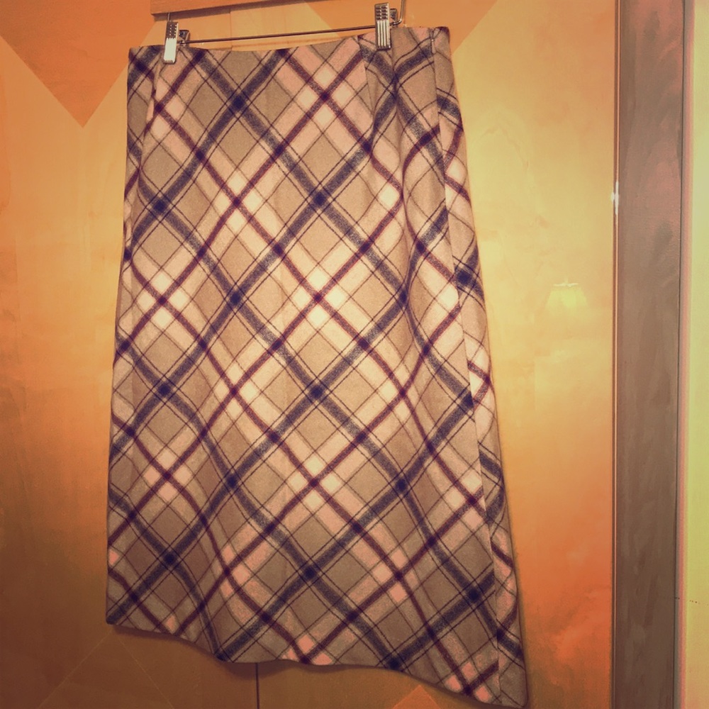 Eddie Bauer Plaid Wool Skirt